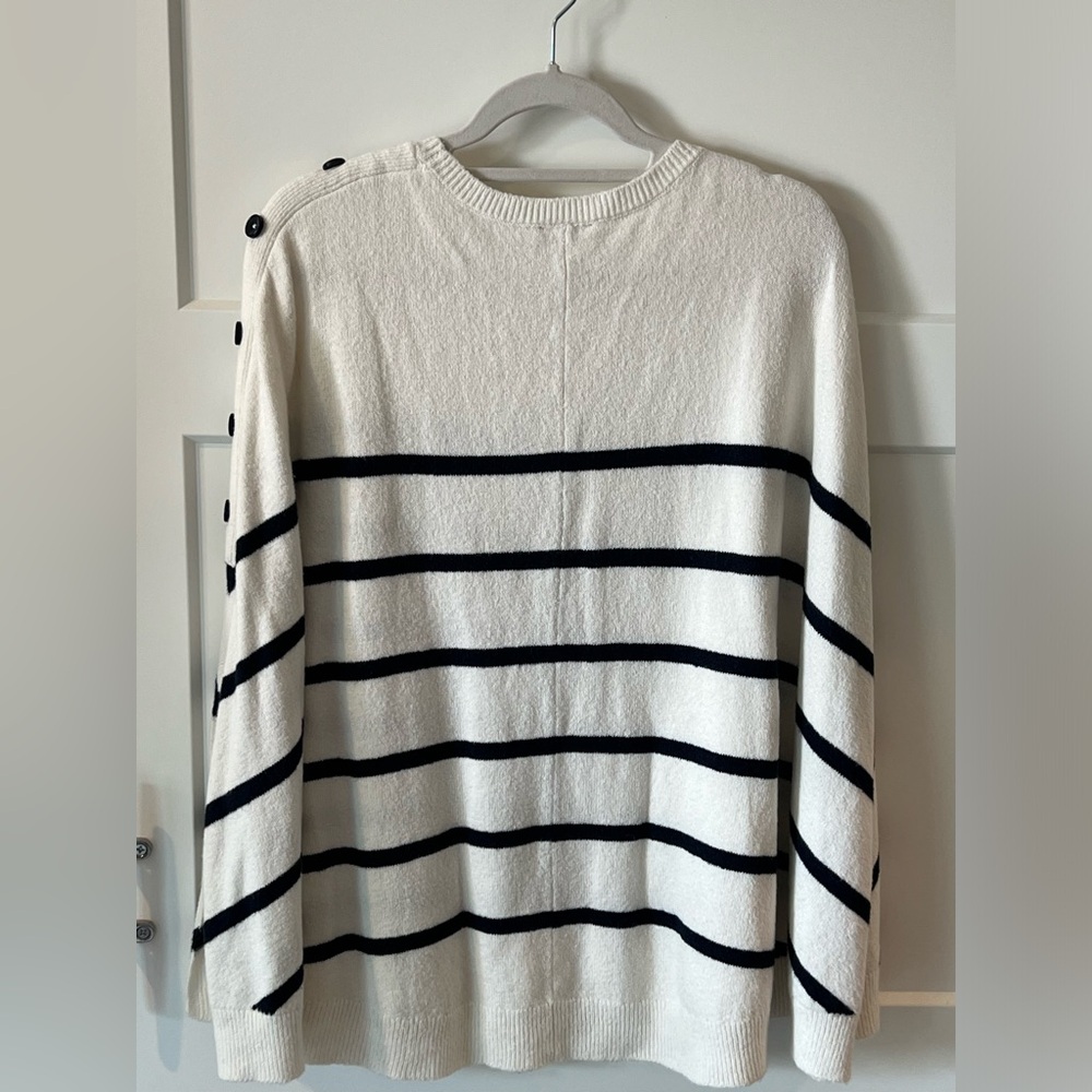 J.Jill navy and white striped poncho. Lovely soft fabric. One size fits all.